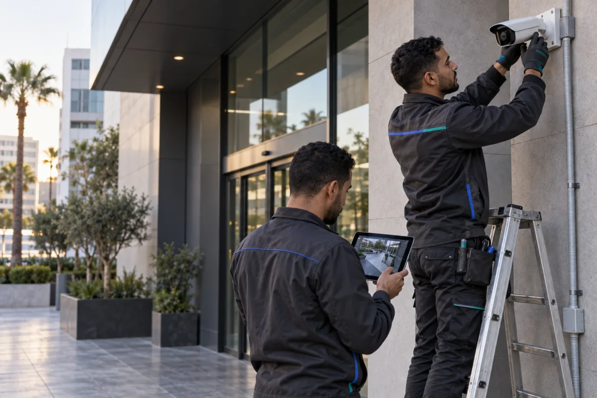 Techniciens ISGS lors d’une intégration sur site